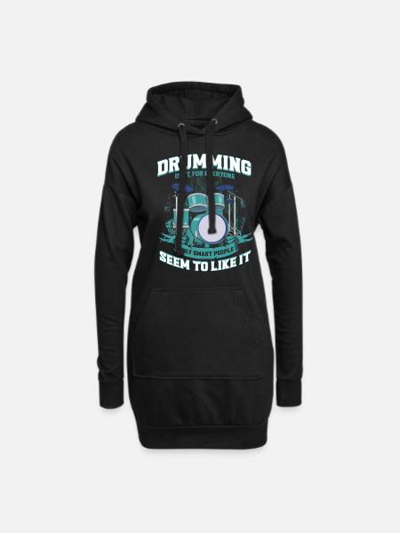 Percussion Drummer Schlagzeug Geschenk - Hoodie-Kleid - Schwarz