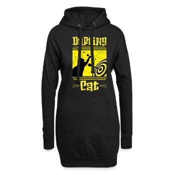 Dartspieler Katze Dart sport - Hoodie-Kleid - Schwarz - Vorne