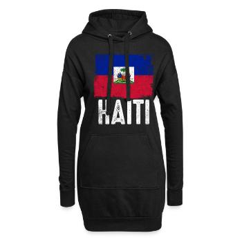 Haïti vacances drapeau Haïti - Sweat-shirt à capuche long Femme - noir - Devant