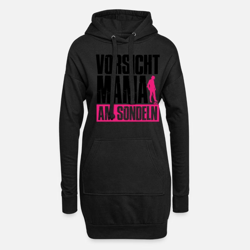Vorsicht Mama Am Sondeln Lustiges Mutter Sondel - Hoodie-Kleid - Schwarz