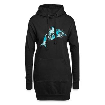 Delfin - Sweat-shirt à capuche long Femme - noir - Devant