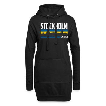Stockholm Skyline - Hoodie-Kleid - Schwarz - Vorne