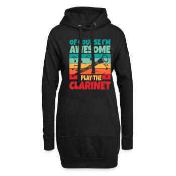 Clarinette - Sweat-shirt à capuche long Femme - noir - Devant