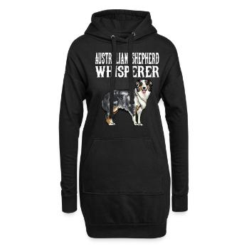 Amant australien drôle de crabot de whisperer de berger - Sweat-shirt à capuche long Femme - noir - Devant