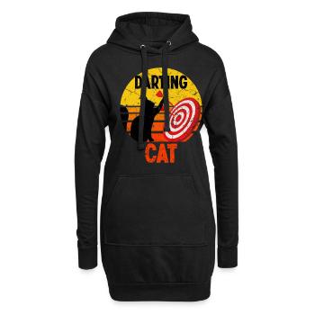 Fléchettes chat Fléchettes sport - Sweat-shirt à capuche long Femme - noir - Devant