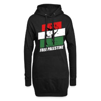 Free Palestine - Hoodie-Kleid - Schwarz - Vorne