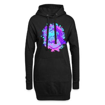 Jésus shirt dieu église catholique chrétienne - Sweat-shirt à capuche long Femme - noir - Devant