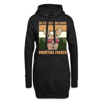 Sie Stellen Wohl Gerne Unnötige Fragen - Hoodie-Kleid - Schwarz - Vorne