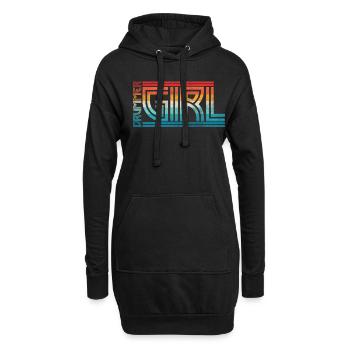 Fille à la batterie - Sweat-shirt à capuche long Femme - noir - Devant