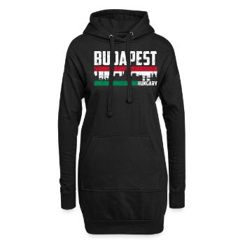 Budapest Skyline Ungarn Heimatstadt - Hoodie-Kleid - Schwarz - Vorne