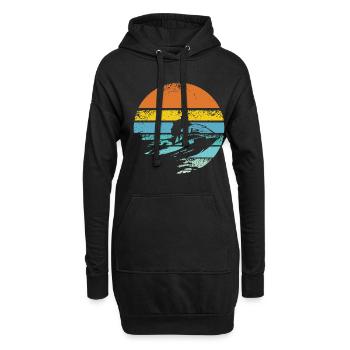 Jet ski Retro - Hoodie-Kleid - Schwarz - Vorne