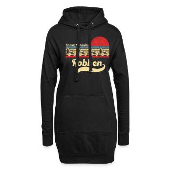 Seehund Retro Vintage Robbe Geschenk - Hoodie-Kleid - Schwarz - Vorne