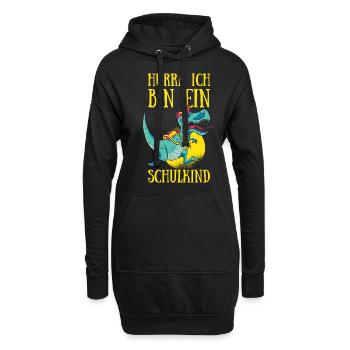 Schulanfang Hurra Ich Bin Ein Schulkind Einschulun - Hoodie-Kleid - Schwarz - Vorne