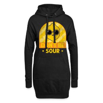 Citron Soyez pas amers citrons - Sweat-shirt à capuche long Femme - noir - Devant