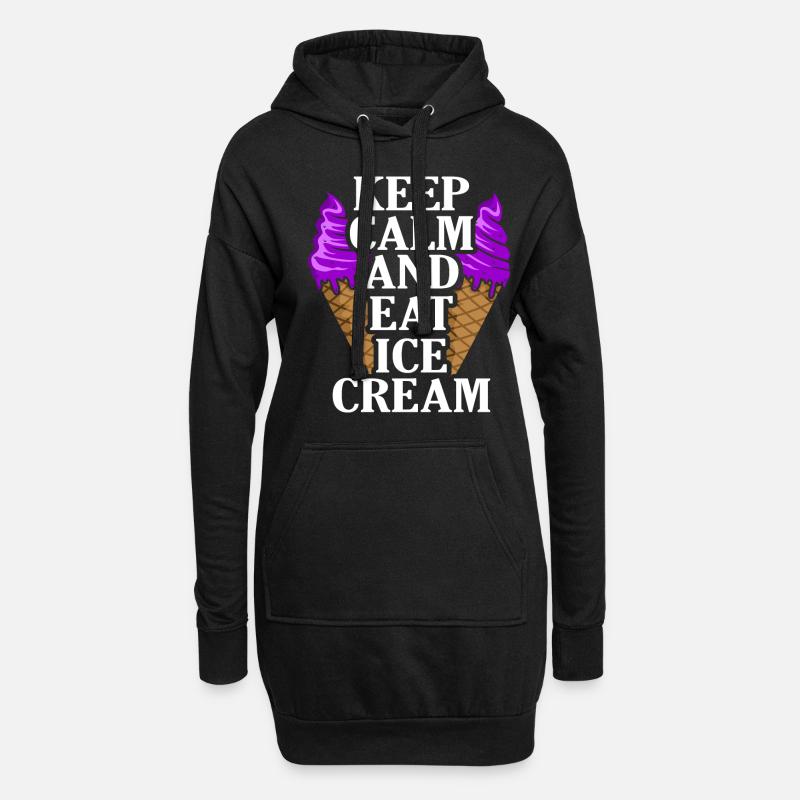 Eiscreme - Hoodie-Kleid - Schwarz