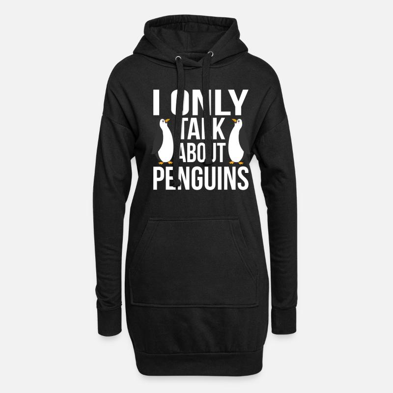 Pinguin - Hoodie-Kleid - Schwarz