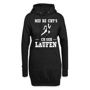 Laufen Läufer Joggen Marathon Marathonläufer - Hoodie-Kleid - Schwarz - Vorne