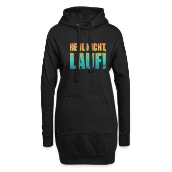 Heul nicht, Lauf! - Laufen, Joggen, Sport, Rennen - Hoodie-Kleid - Schwarz - Vorne