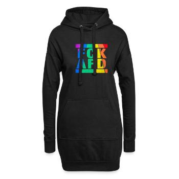 Contre les nazis - FCK AFD - Contre la droite - LGBTQ - Sweat-shirt à capuche long Femme - noir - Devant