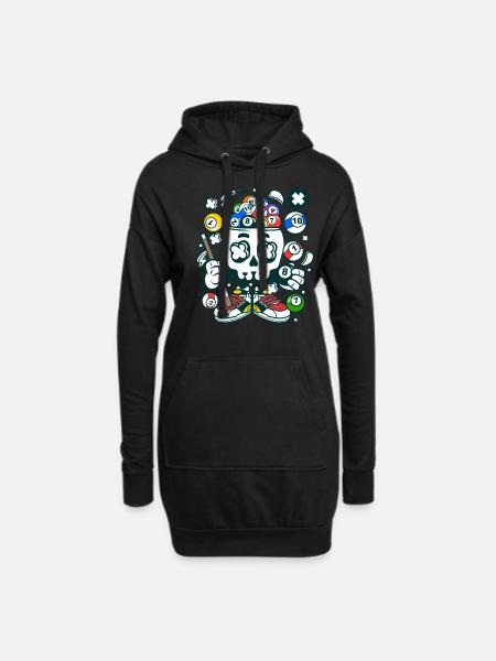 Billard - Hoodie-Kleid - Schwarz