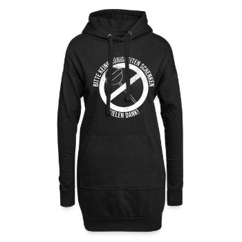 Keine Süßigkeiten Bitte - Hoodie-Kleid - Schwarz - Vorne