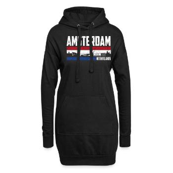 Amsterdam Skyline Heimatstadt Niederlande - Hoodie-Kleid - Schwarz - Vorne