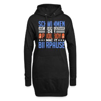 Schwimmen Poolboy Bademeister - Hoodie-Kleid - Schwarz - Vorne