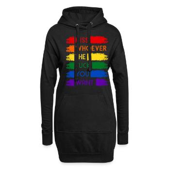 Kiss Whoever June Pride Month - Sweat-shirt à capuche long Femme - noir - Devant