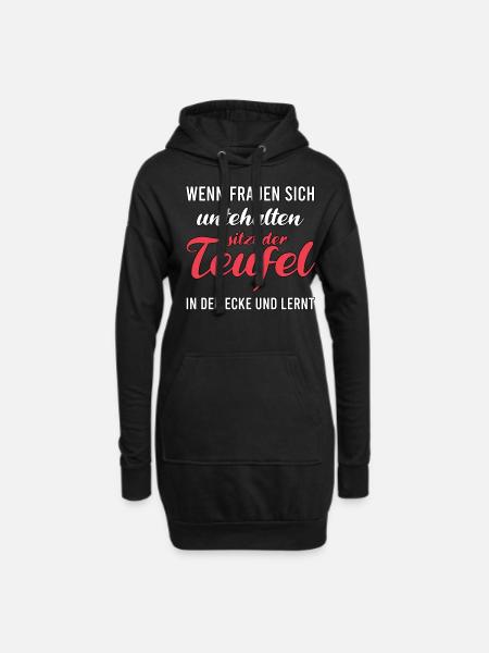 Wenn Frauen sich unterhalten lustiger Spruch - Hoodie-Kleid - Schwarz