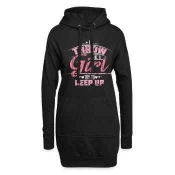 speerwurf girl - Hoodie-Kleid - Schwarz - Vorne