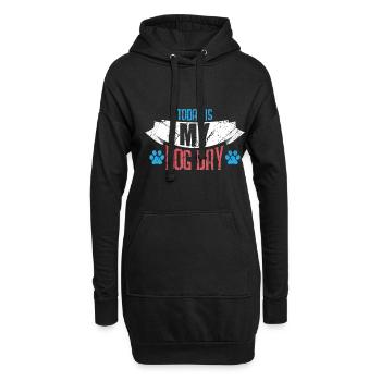 Amateur de chiens Langue canine - Sweat-shirt à capuche long Femme - noir - Devant