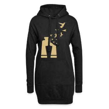 Observateur d’oiseaux Jumelles Vintage Birdwatcher - Sweat-shirt à capuche long Femme - noir - Devant