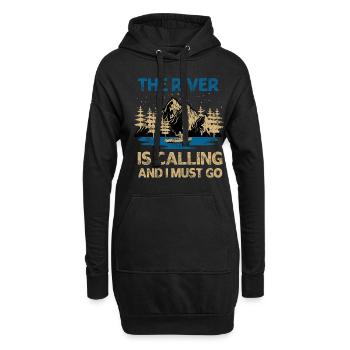 Kanu Kajak Kajakfahrer Kanu - Hoodie-Kleid - Schwarz - Vorne