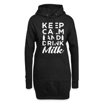 Lait - Sweat-shirt à capuche long Femme - noir - Devant