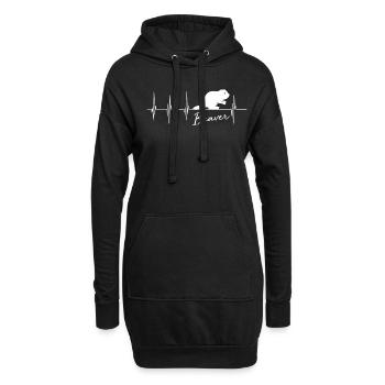 Biber - Sweat-shirt à capuche long Femme - noir - Devant