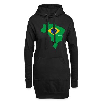 Brasilien - Hoodie-Kleid - Schwarz - Vorne