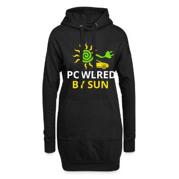 Auto Sonnenkraft Umweltliebe Elektroauto - Hoodie-Kleid - Schwarz - Vorne