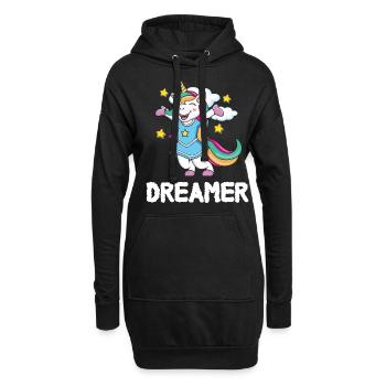 Licorne enfants rêve arc-en-ciel Unicorn - Sweat-shirt à capuche long Femme - noir - Devant