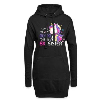 I’m Going To Be A Big Sister Unicorn - Sweat-shirt à capuche long Femme - noir - Devant