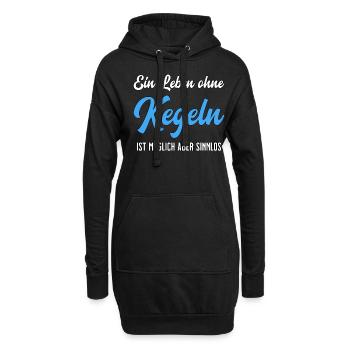 Ein Leben ohne Kegeln lustiger Spruch - Hoodie-Kleid - Schwarz - Vorne