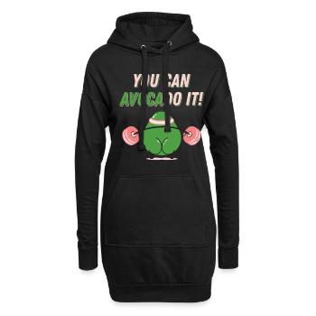 Avocado Fitness Avo Do It! Workout - Hoodie-Kleid - Schwarz - Vorne