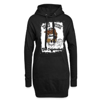 Dead Inside But Caffeinated Coffee - Sweat-shirt à capuche long Femme - noir - Devant