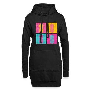Ananas Pop Art Hawaii - Sweat-shirt à capuche long Femme - noir - Devant