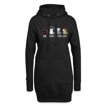 Wortspiel Mieze Katze Französisch Niedlich Lustig - Hoodie-Kleid - Schwarz - Vorne