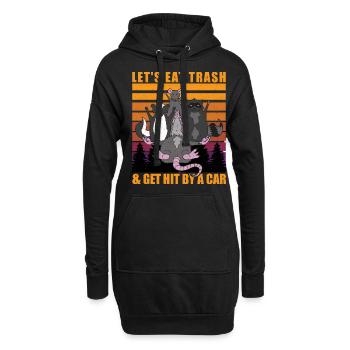 Lets Eat Trash and Get Hit By A Car Opossum - Hoodie-Kleid - Schwarz - Vorne