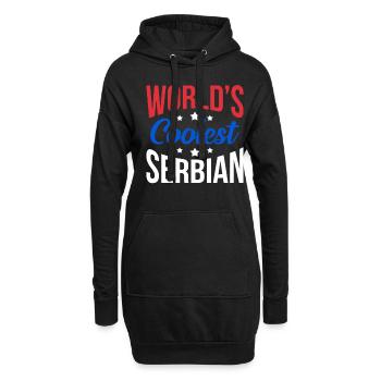 Serbien - Hoodie-Kleid - Schwarz - Vorne