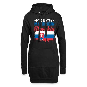 Slowakei - Hoodie-Kleid - Schwarz - Vorne