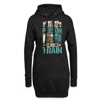 Conducteur de train cool - Sweat-shirt à capuche long Femme - noir - Devant