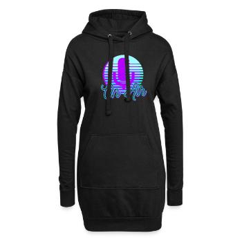Podcast Radio On Air Vintage 80er - Hoodie-Kleid - Schwarz - Vorne