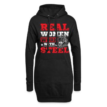welding women - Hoodie-Kleid - Schwarz - Vorne